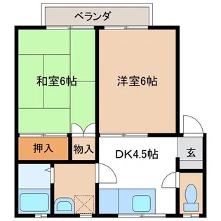 大東コーポ B棟【2階】の間取り