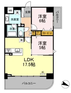 D Grande鹿児島中央【8階】の間取り