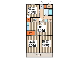 パ-クアレイ桂台【4階】の間取り