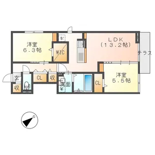 ディーシャンブル大黒田III【1階】の間取り
