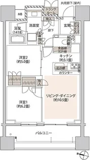 ザ・パークハウス本郷【5階】の間取り