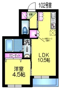 グラン フェリシア ウエスト【1階】の間取り