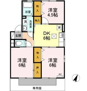クレセント女池 B201【2階】の間取り