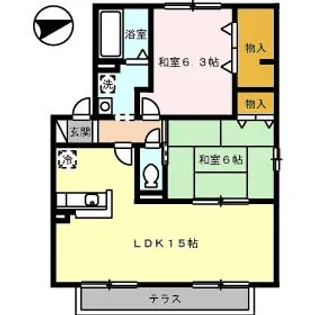 セジュ一ル清少納言C棟【1階】の間取り