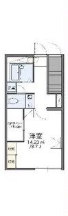 レオパレスワンリバー【1階】の間取り