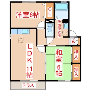 セジュール喜入【1階】の間取り