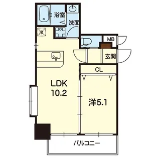 ヒーローマンション九品寺【5階】の間取り