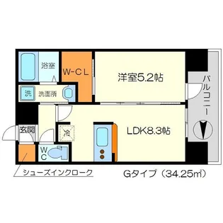 リッツ新大阪【8階】の間取り