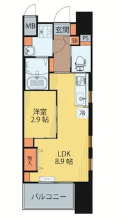 シェルグランデ広瀬橋【6階】の間取り