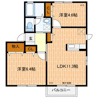 メディオB【2階】の間取り