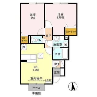 アロース ガーデン【1階】の間取り