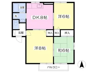 ラフォーレ影山C【1階】の間取り