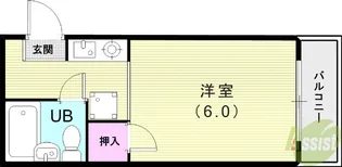 アメニティハイツ大原【1階】の間取り