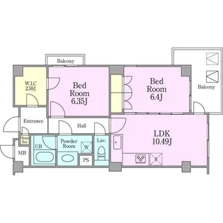 カスタネア栗平1・2・3番館【1】【4階】の間取り