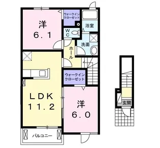 コーネル若月II【2階】の間取り