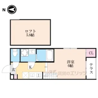 縁テラス淀【1階】の間取り