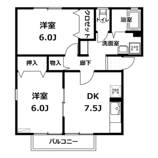 佐藤ハイツB棟【1階】の間取り