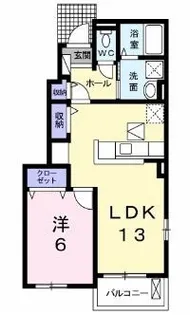 プレステージ花ずいE【1階】の間取り