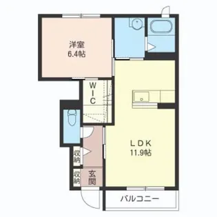 【シャーメゾン】ヴェルジェ西町【1階】の間取り