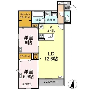 HARMONIA KAMISUGI【2階】の間取り