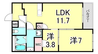 ロジェオークラ【3階】の間取り