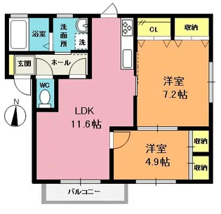 ポワール【1階】の間取り