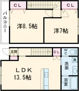 レイクサイド植木 C棟の間取り