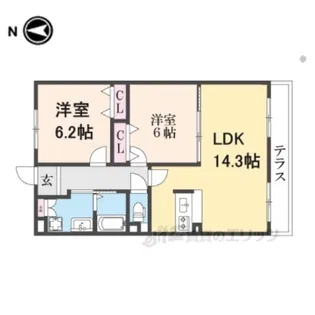 シャルム・ヴィラージュ【1階】の間取り