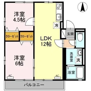 ガーデン江西通りI【2階】の間取り