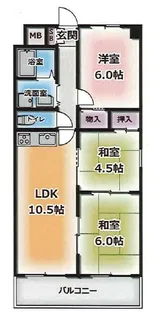 エクセル東加古川壱番館【4階】の間取り