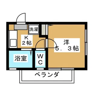 バーディ東白楽【1階】の間取り