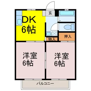 茨城県古河市女沼【アパート】の間取り