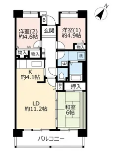 URHAT神戸・脇の浜【1階】の間取り