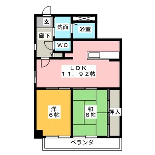 ハーモニー山本【5階】の間取り