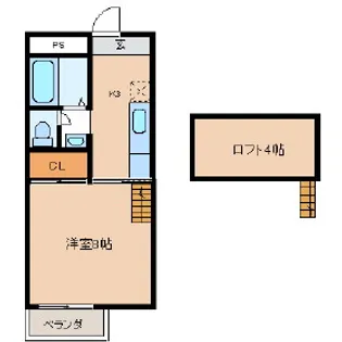 ロフトくまもと坂II【1階】の間取り