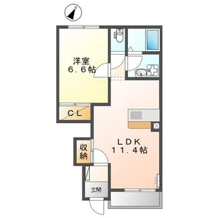 グレースほしかA棟【1階】の間取り