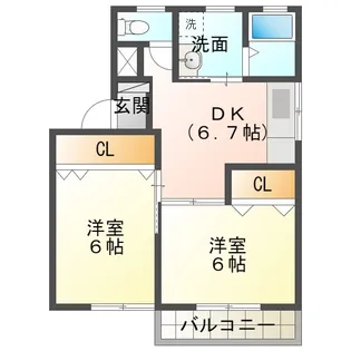 コーポ中川【2階】の間取り