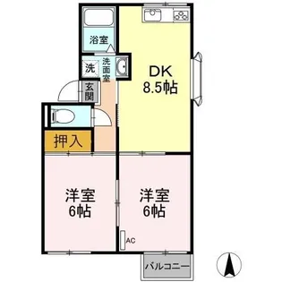 シャンポール喜多【1階】の間取り