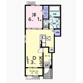 ベイサイドアクアC【1階】の間取り