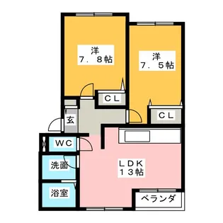 ガーデンパレス【2階】の間取り