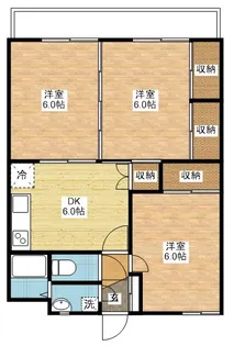 西山台ハイツ【2階】の間取り