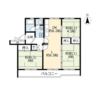 UR花川中央【3階】の間取り