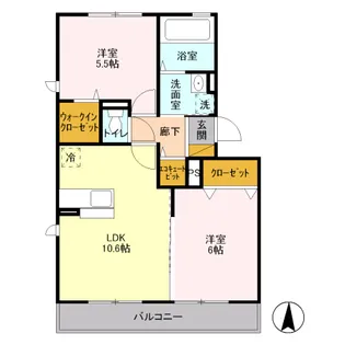 キャピタル美南 A【1階】の間取り