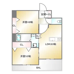 エステムコート神戸ハーバーランド前Vアクア【10階】の間取り