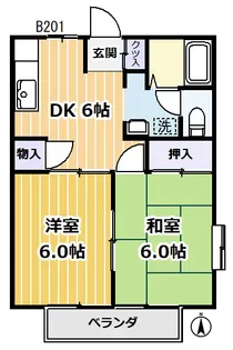 イーストライフ湘南 B棟【2階】の間取り