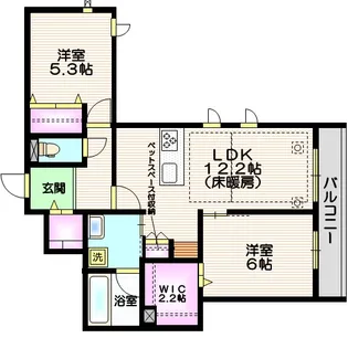 (仮称)川口市芝中田メゾン【2階】の間取り
