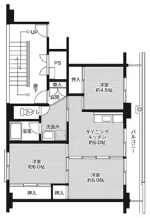 ビレッジハウス楠II2号棟【3階】の間取り