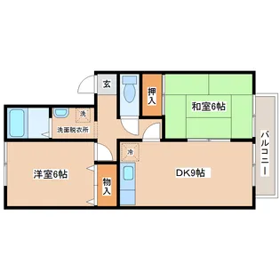 2LDKの間取り画像