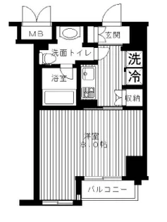 1Kの間取り画像