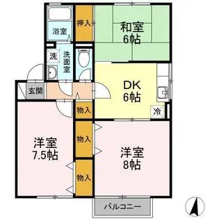 セジュール・リリー【1階】の間取り